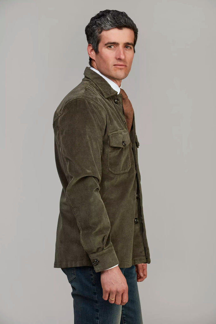 CORDUROY OVERSHIRT - DARK GREEN