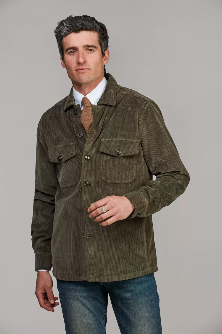 CORDUROY OVERSHIRT - DARK GREEN