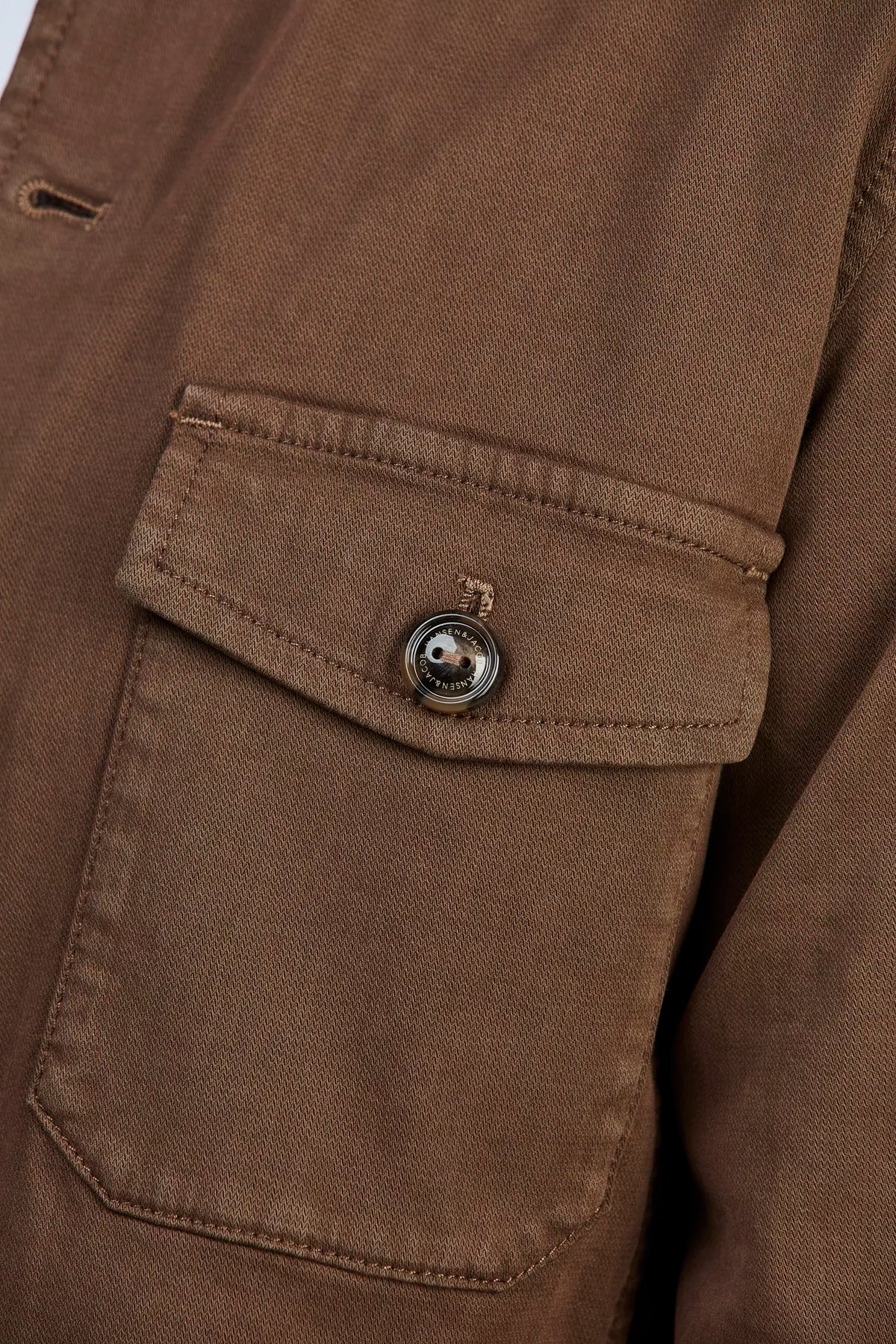 HERRINGBONE STRETCH OVERSHIRT - BROWN 67