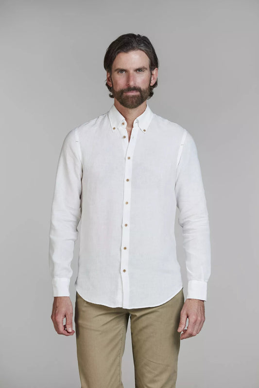 CLASSIC LINEN SHIRT - WHITE