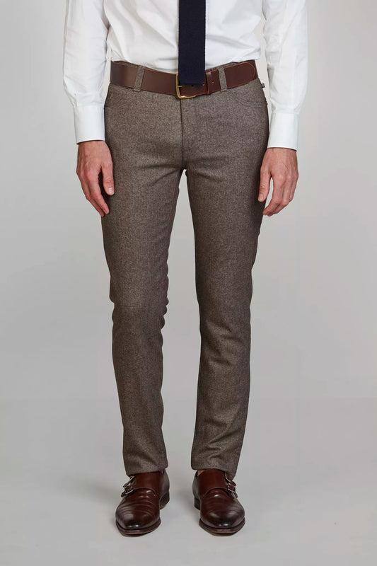 5-PKT MERANO CASHMERE BLEND - BROWN 65