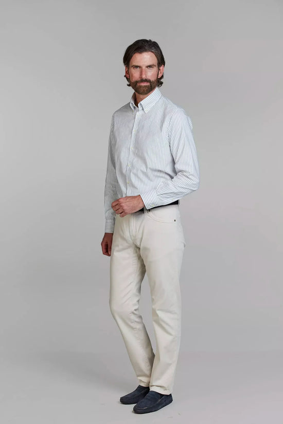 Eton vit skjorta med blå ränder slim fit herr