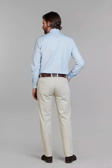Eton ljusblå skjorta slim fit herr med beige chinos