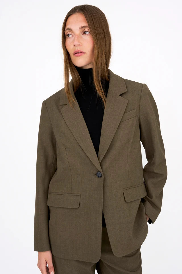 IVY-Andrea Essential Blazer - Dark Khaki