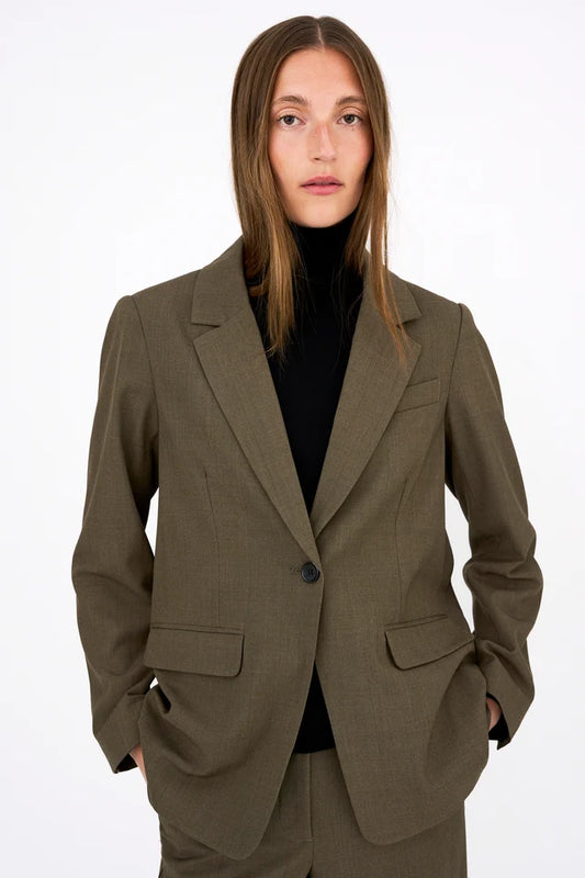 IVY-Andrea Essential Blazer - Dark Khaki