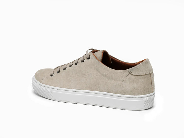 Beige mockasneaker herr med vit sula