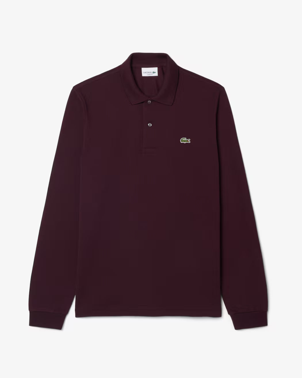 Classic Fit Långärmad Piké - Burgundy