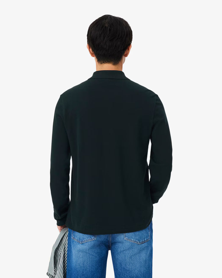 Classic Fit Långärmad Piké - Mörkgrön