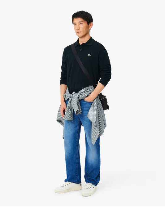 Classic Fit Långärmad Piké - Mörkgrön
