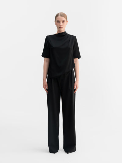 Lima silk tee - black