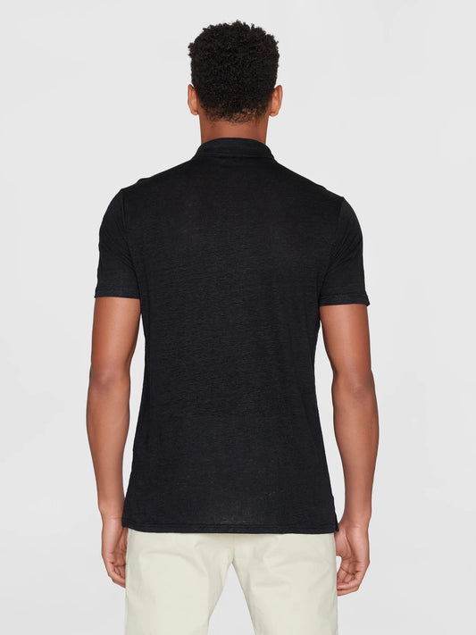 Regular linen polo - 1300 Black Jet