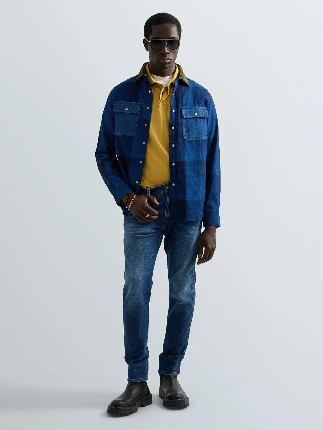 Anbass slim fit-jeans - Mellanblå – bild 1