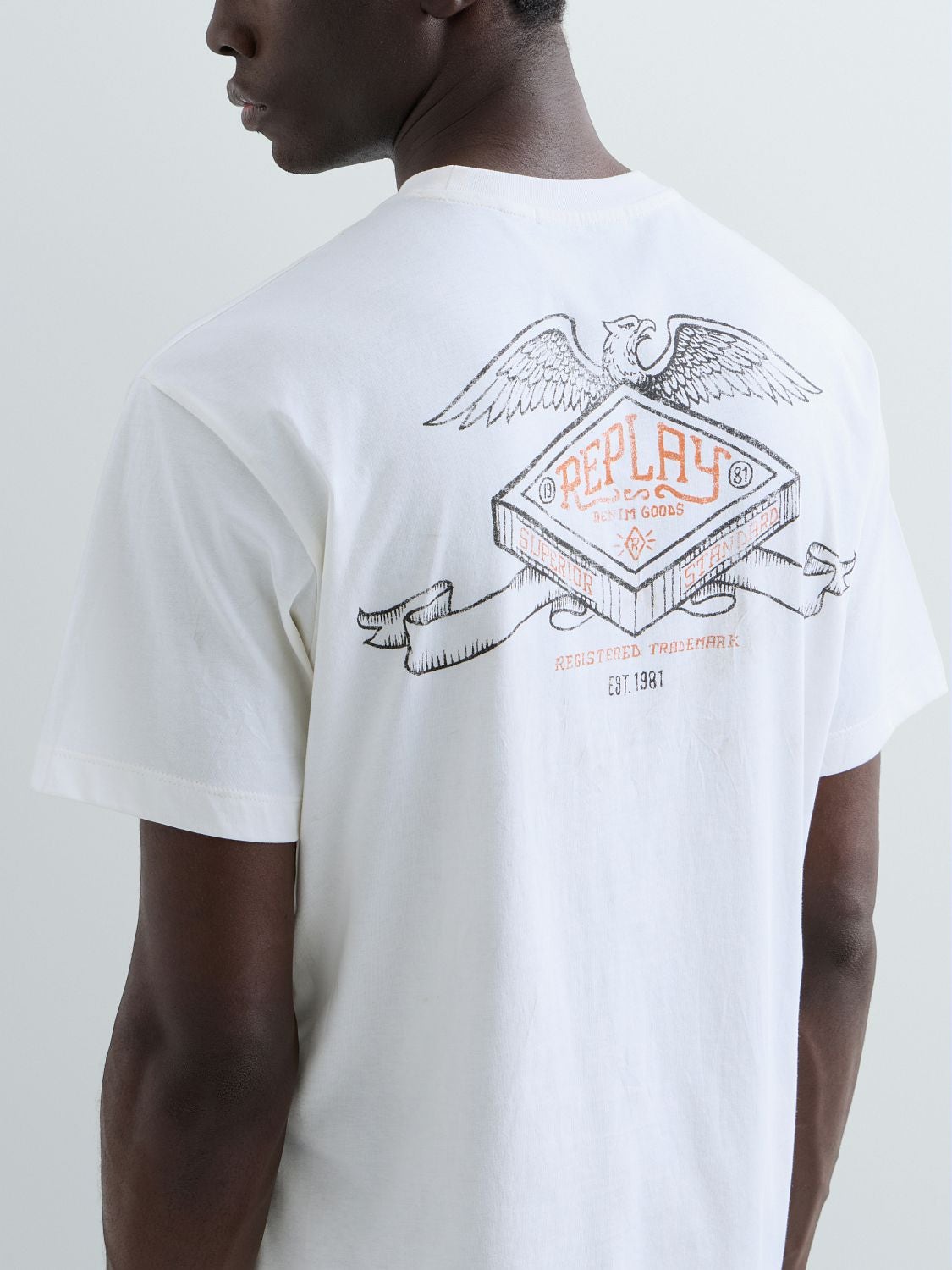 Relaxed fit T-shirt med industritryck - Gardenia – bild 6