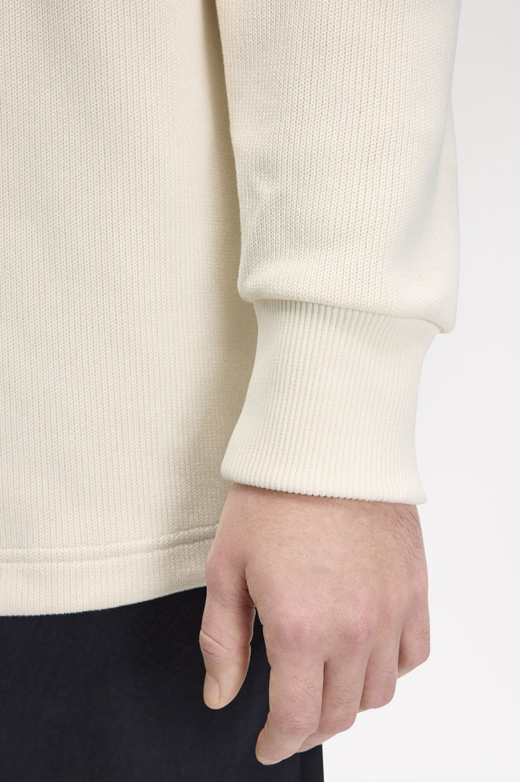 TIPPEDSLEEVE COLLARED SWEATSHIRT - Ecru