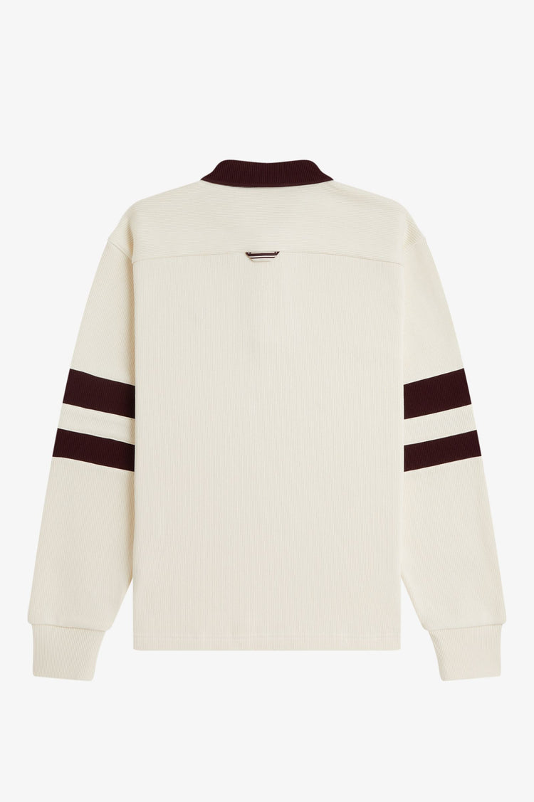 TIPPEDSLEEVE COLLARED SWEATSHIRT - Ecru