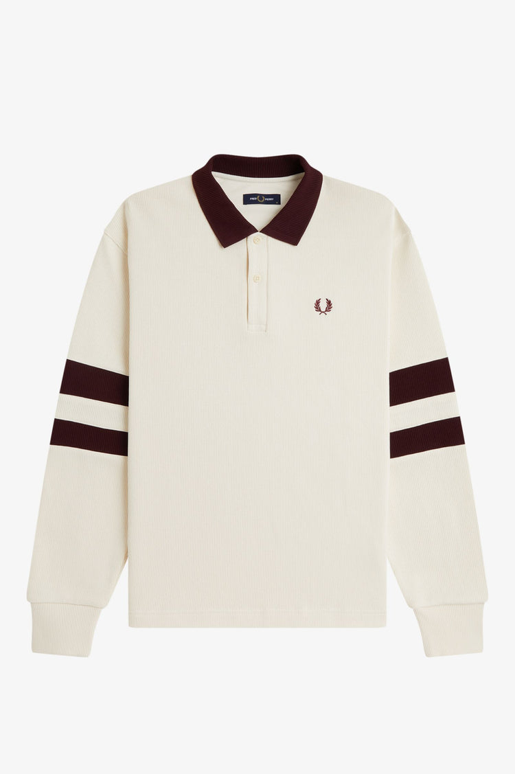 TIPPEDSLEEVE COLLARED SWEATSHIRT - Ecru
