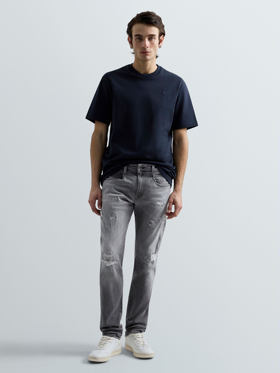 Anbass slim fit-jeans - Mellangrå – bild 1