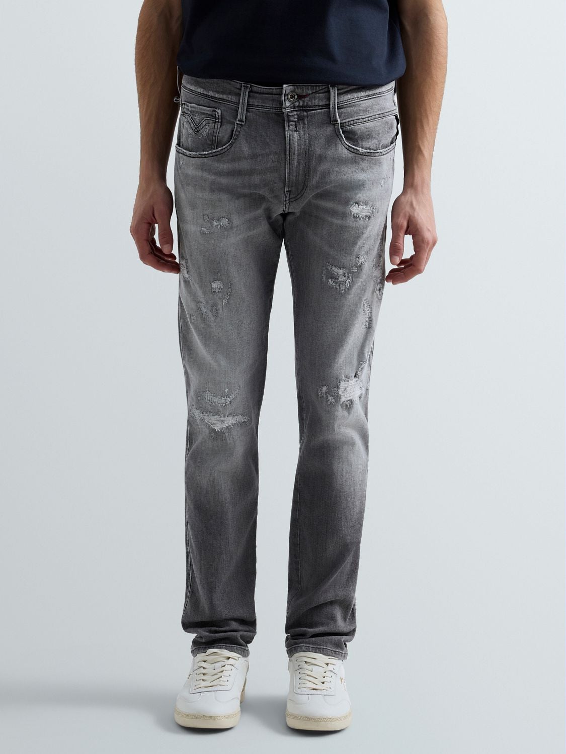 Anbass slim fit-jeans - Mellangrå – bild 2