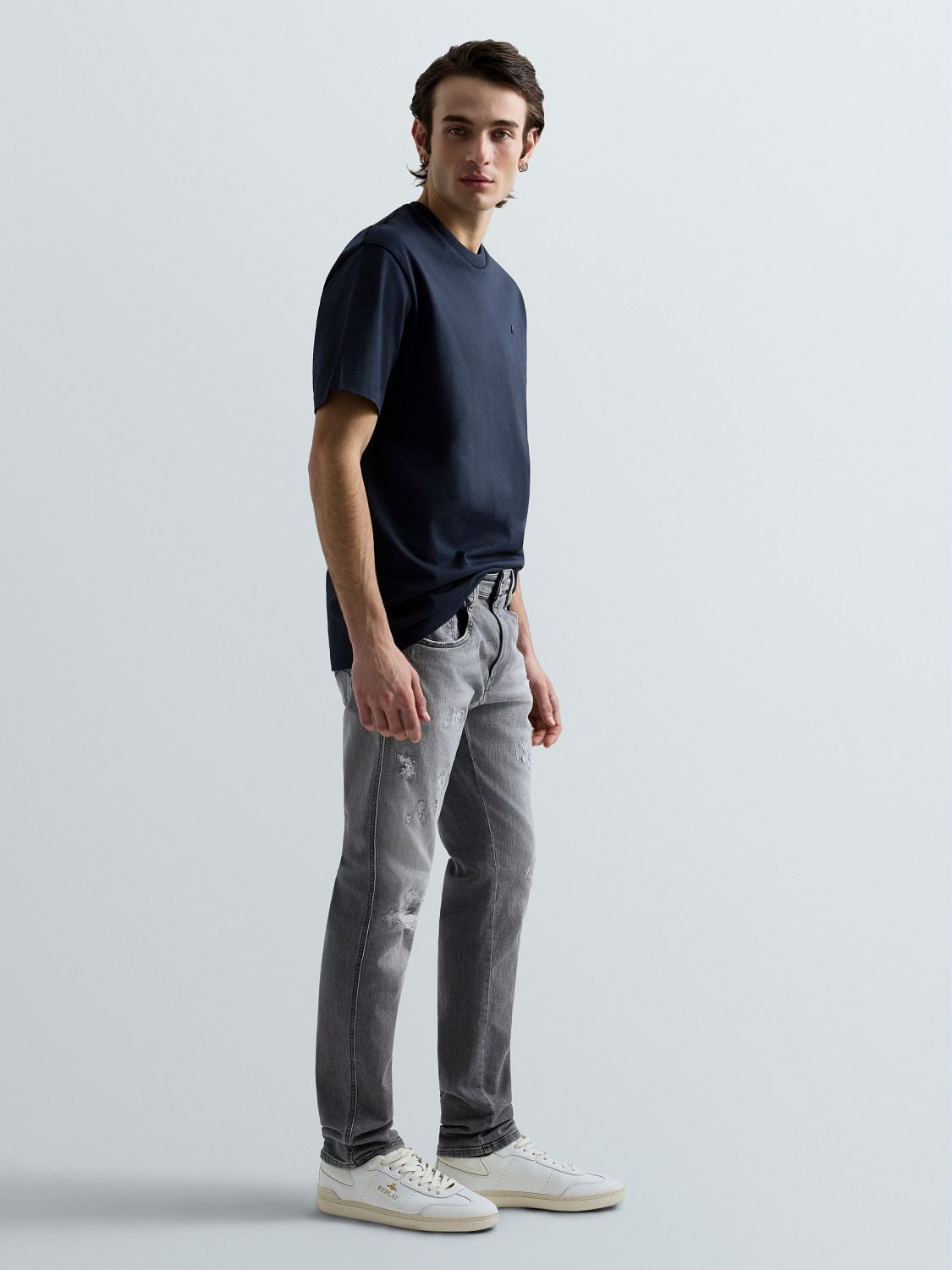 Anbass slim fit-jeans - Mellangrå – bild 4
