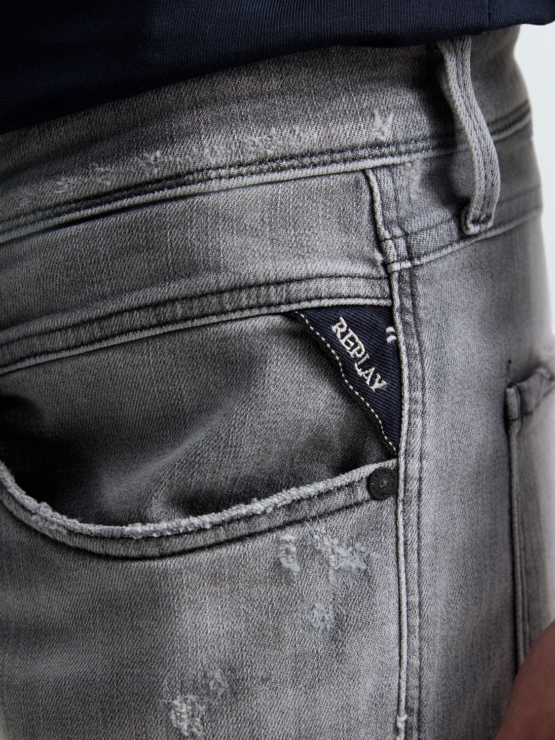 Anbass slim fit-jeans - Mellangrå – bild 5