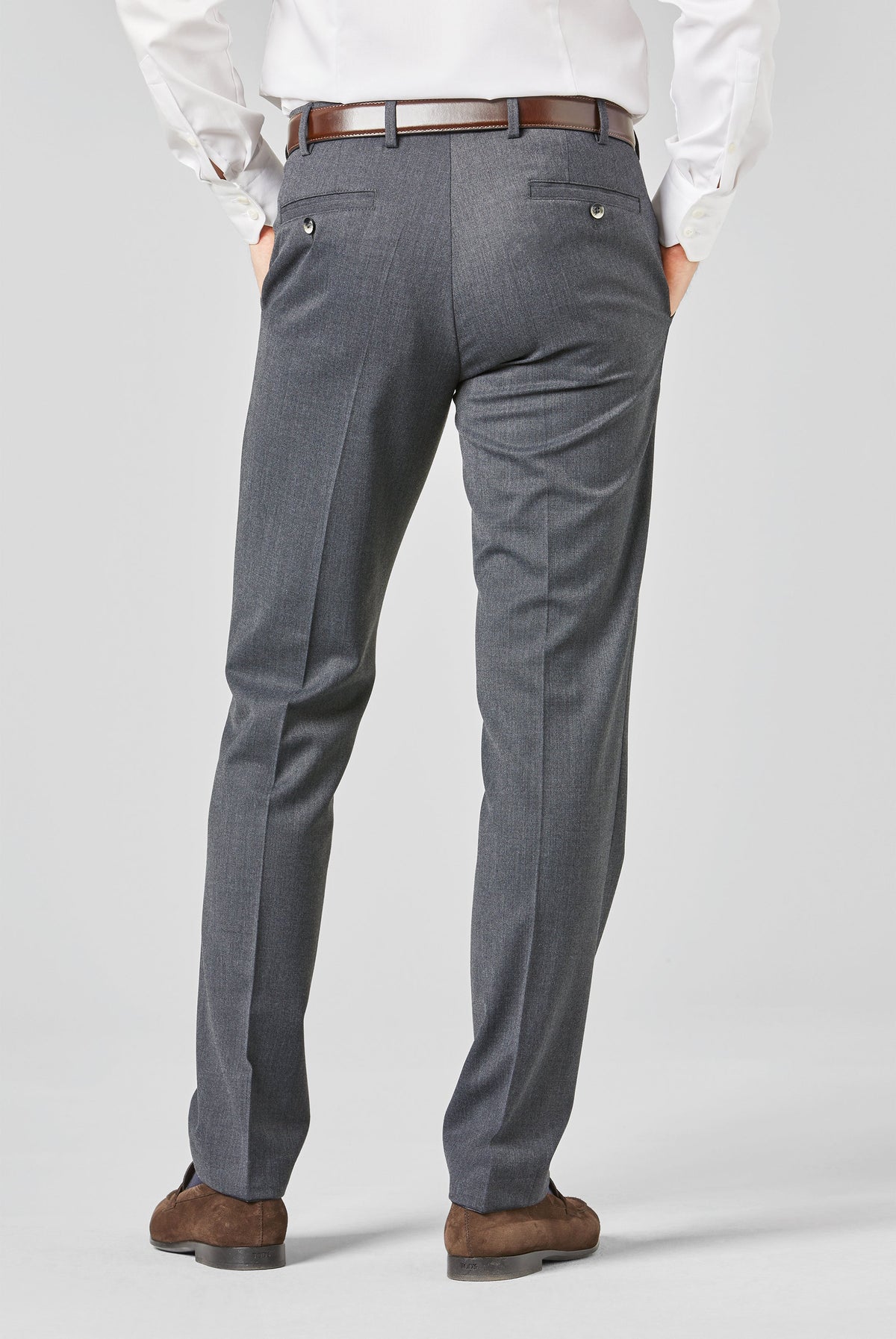 Roma Premium Soft Twill Byxor - Mellangrå – detalj