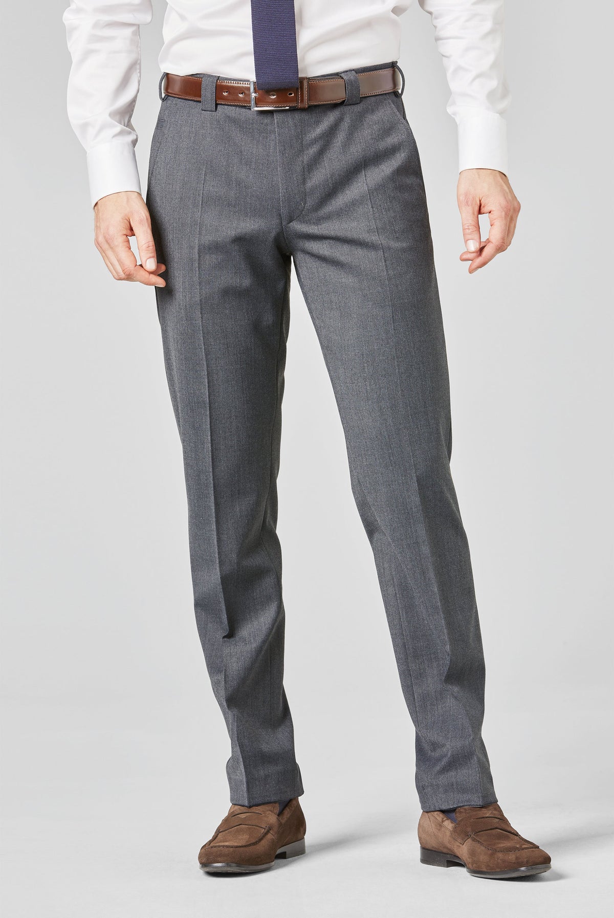 Roma Premium Soft Twill Byxor - Mellangrå – framsida