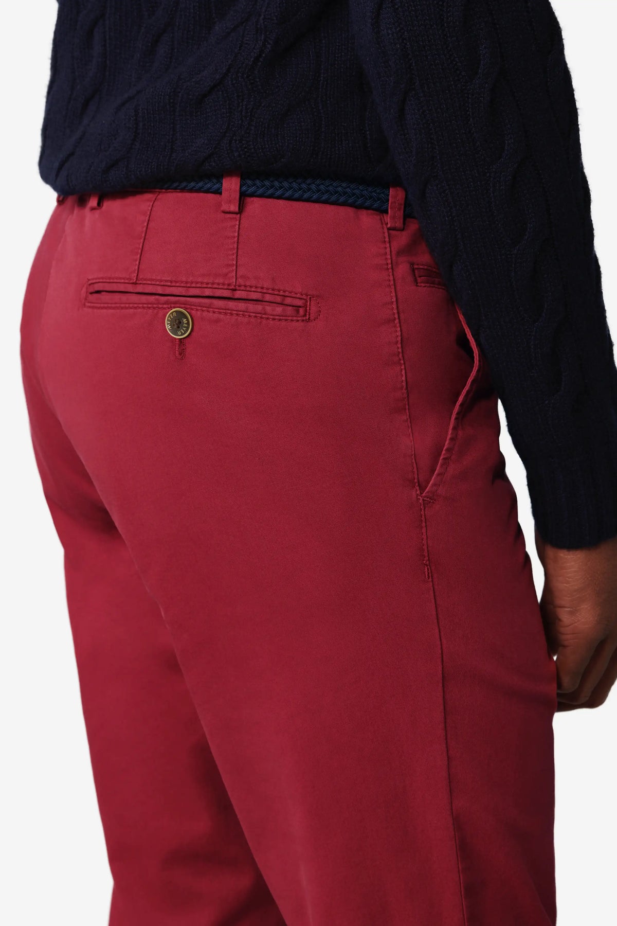 Bonn Modern Chinos - Röd – detalj