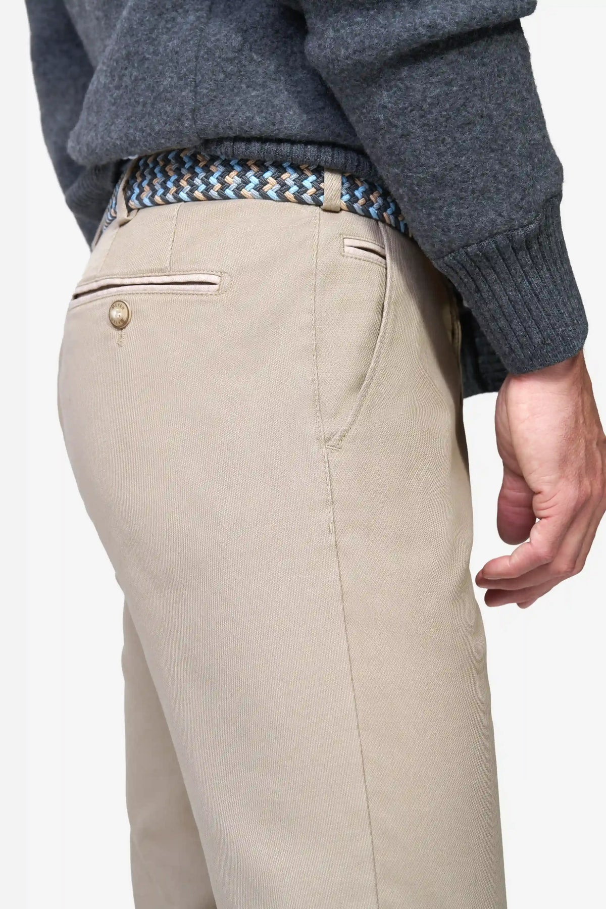 Bonn Canvas Look Chinos - Beige – detalj