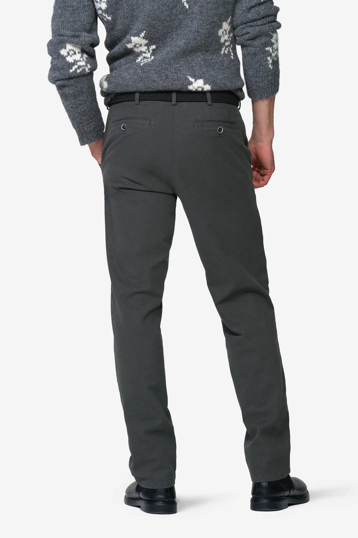 Roma Micro Fantasy Chinos - Kolgrå – detalj
