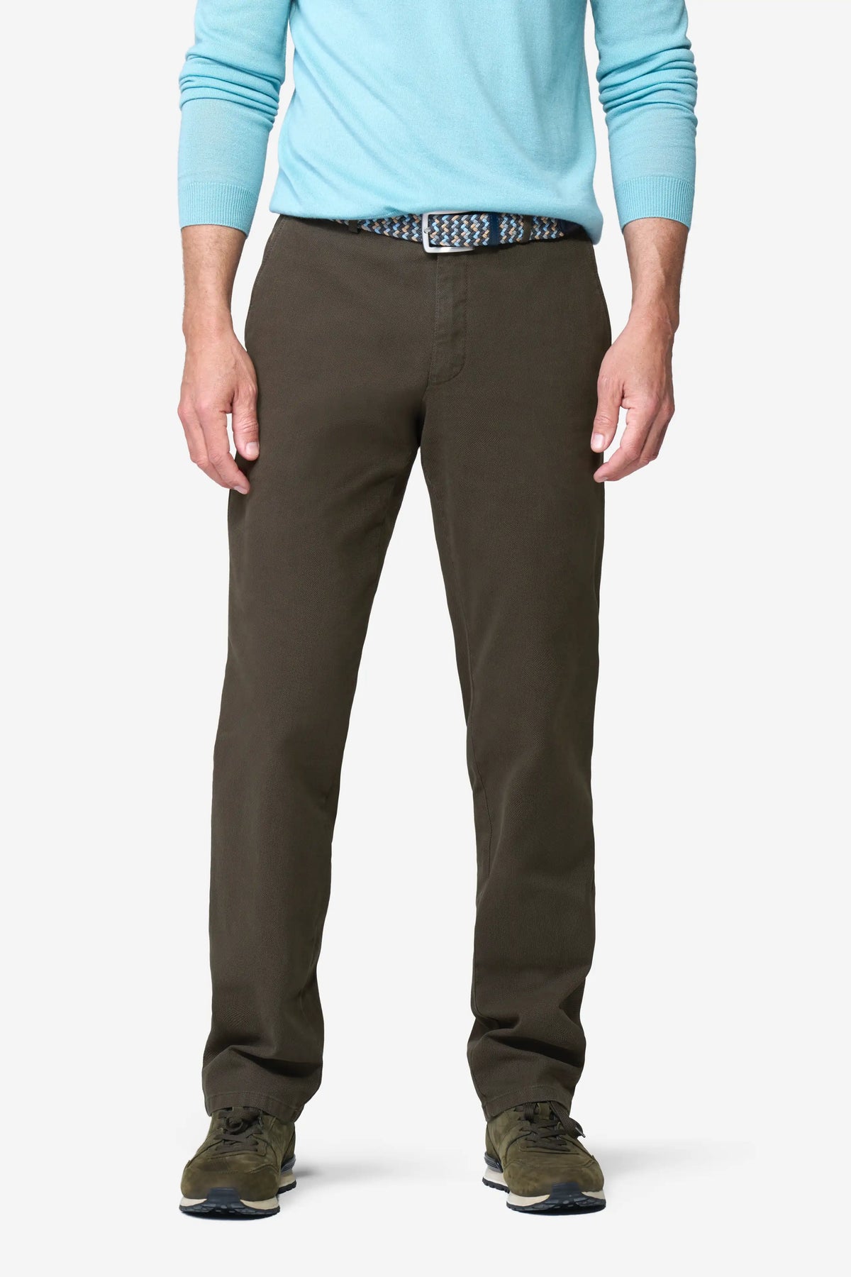 Roma Micro Fantasy Chinos - Oliv – framsida