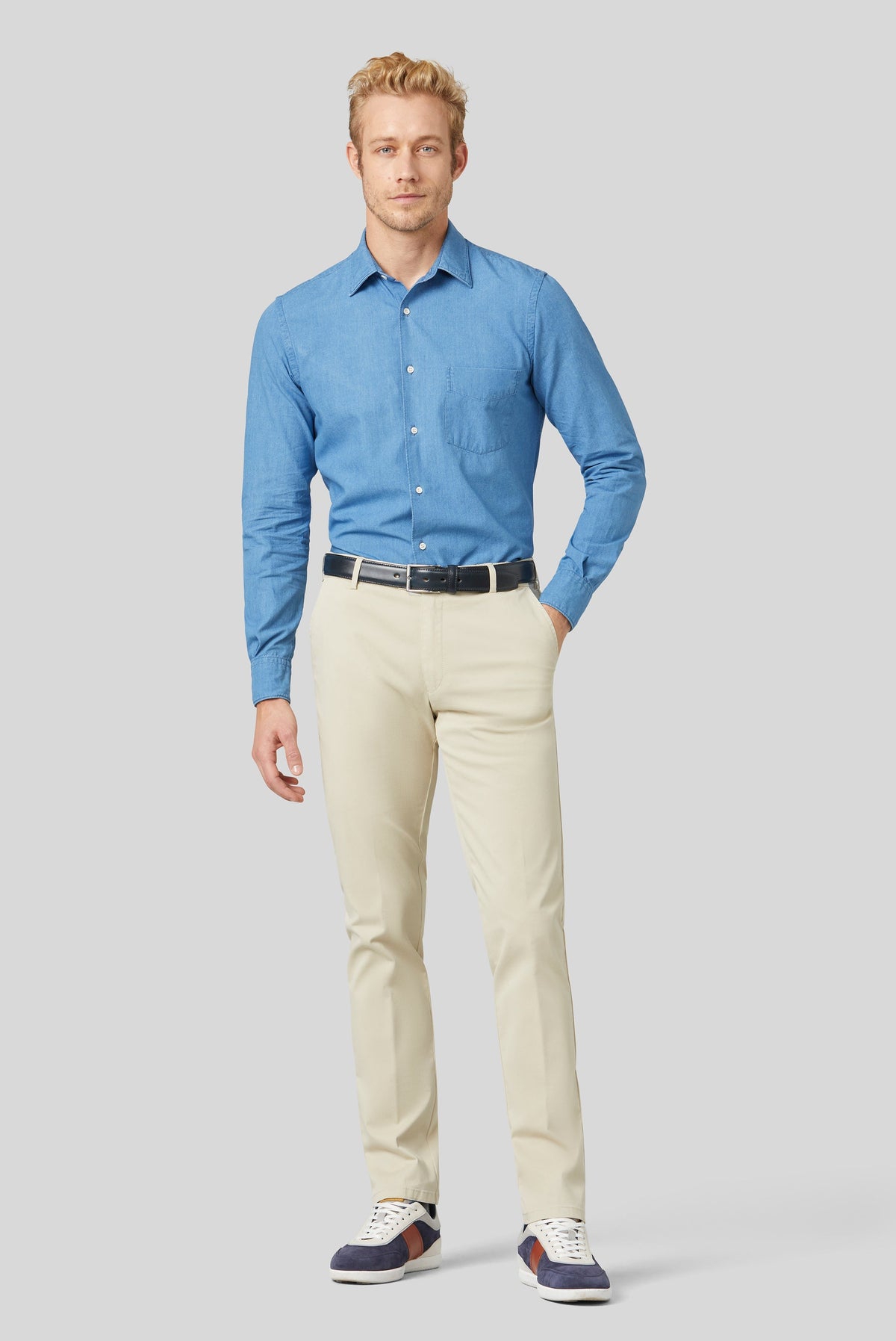 Oslo Flex Chinos - Beige – baksida