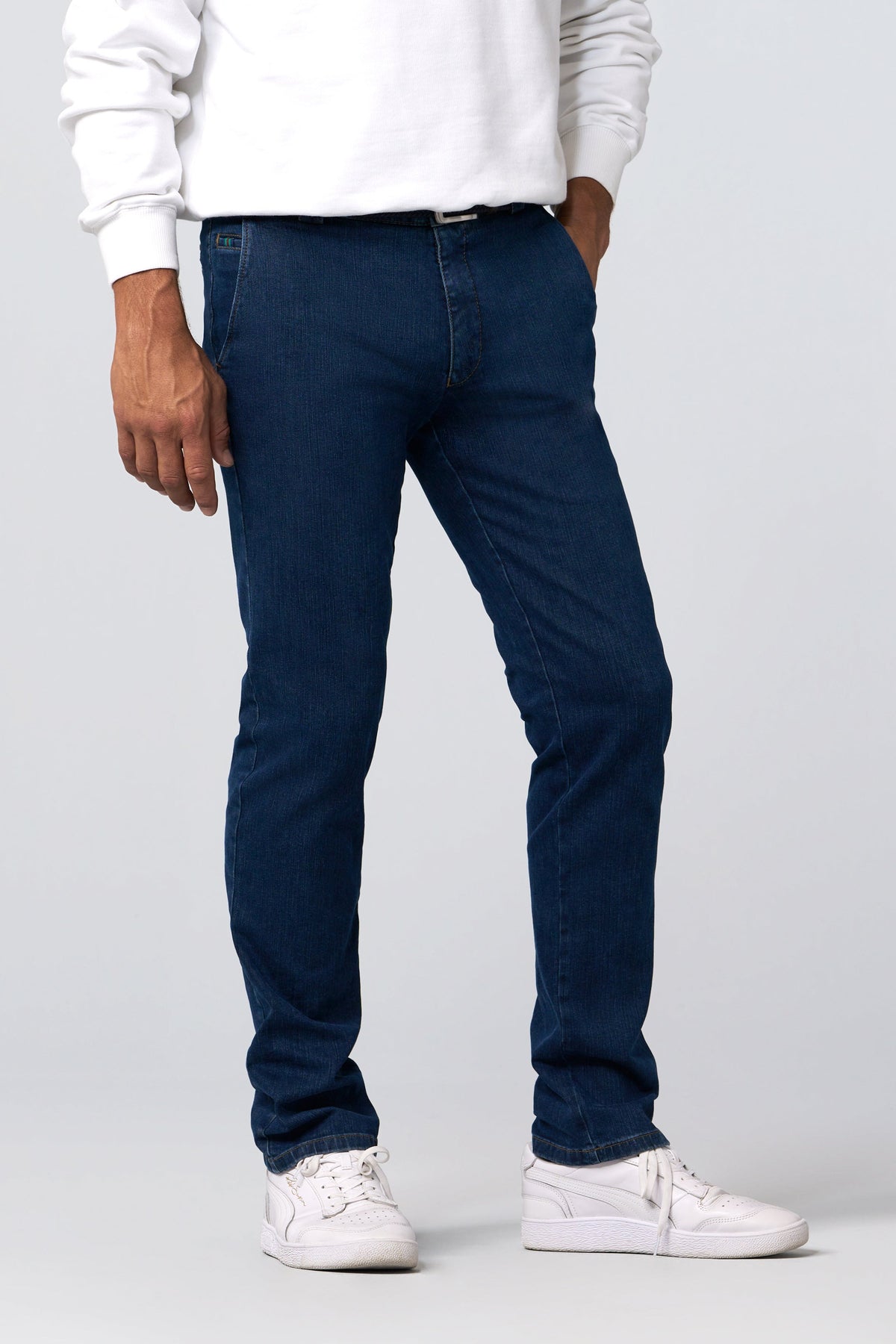 Roma Denim Chinos - Stenblå – framsida