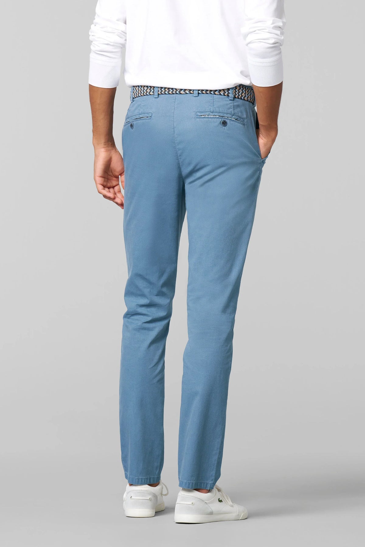 Oslo Flex Micro Cotton Chinos - Ljusblå – detalj