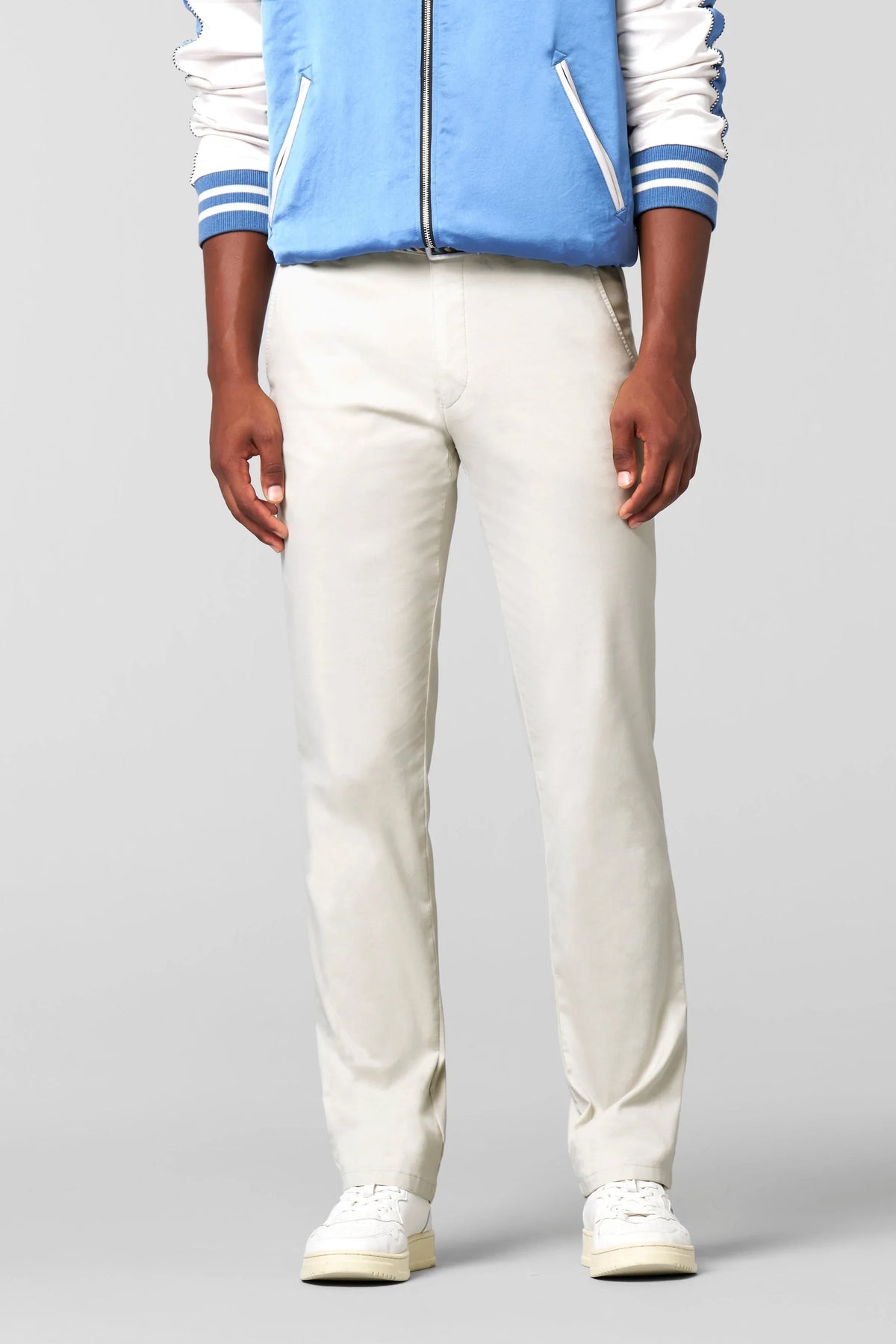Roma Fine Cotton Texture Chinos - Beige – framsida