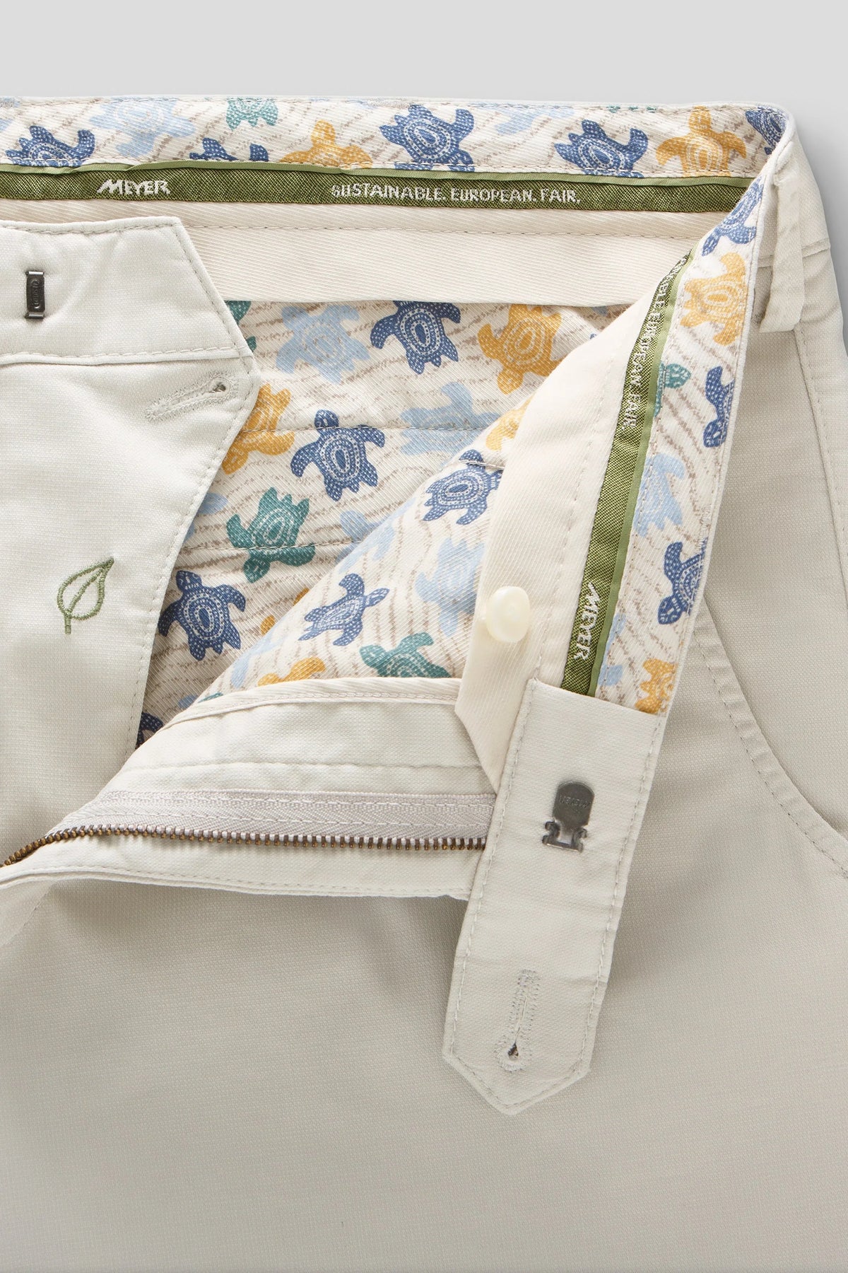 Roma Fine Cotton Texture Chinos - Beige – närbild