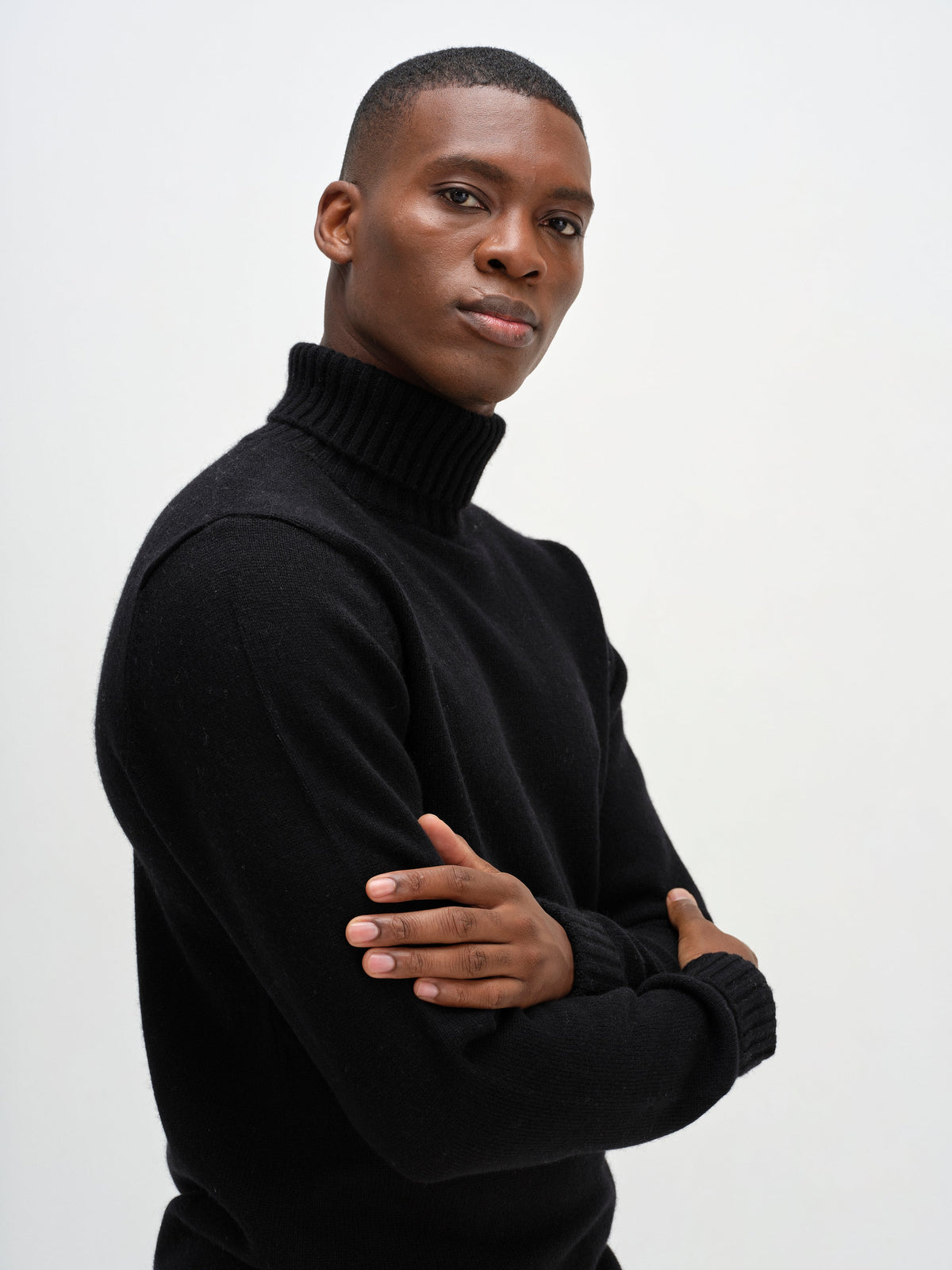 Man Chunky Roll Neck Sweater - Black – bild 2