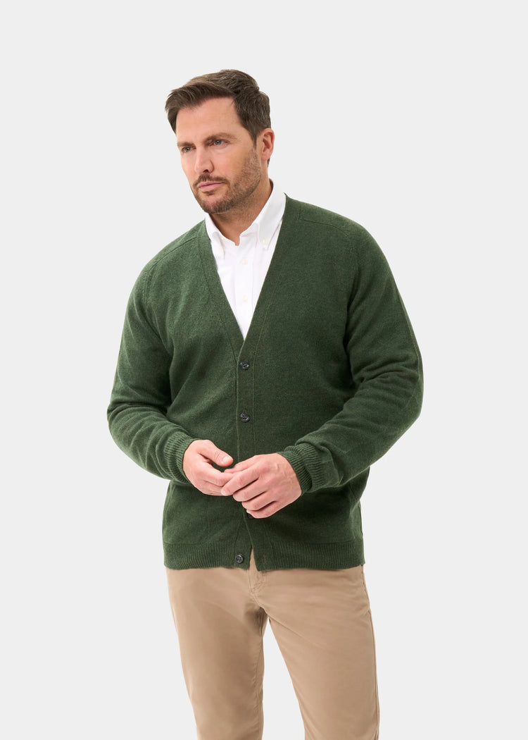 Cornwall Saddle Shoulder Vee Cardigan - Rosemary