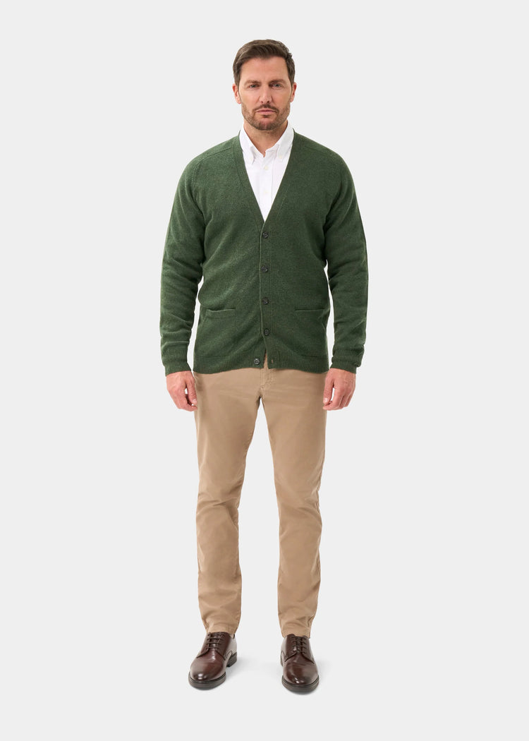 Cornwall Saddle Shoulder Vee Cardigan - Rosemary