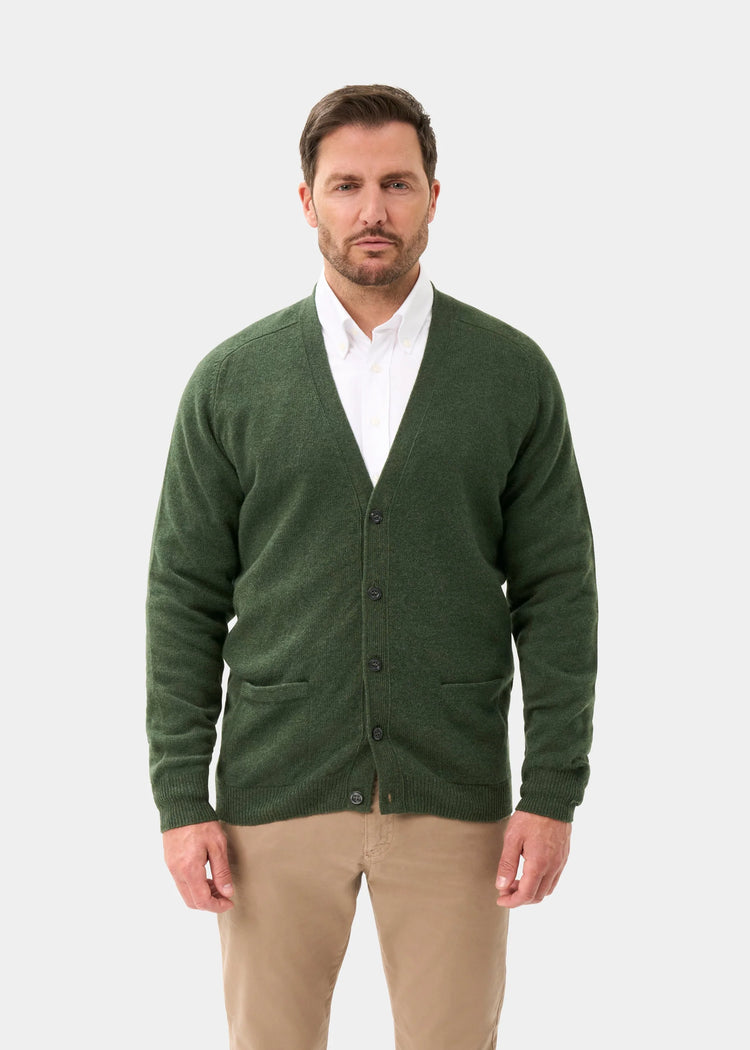 Cornwall Saddle Shoulder Vee Cardigan - Rosemary