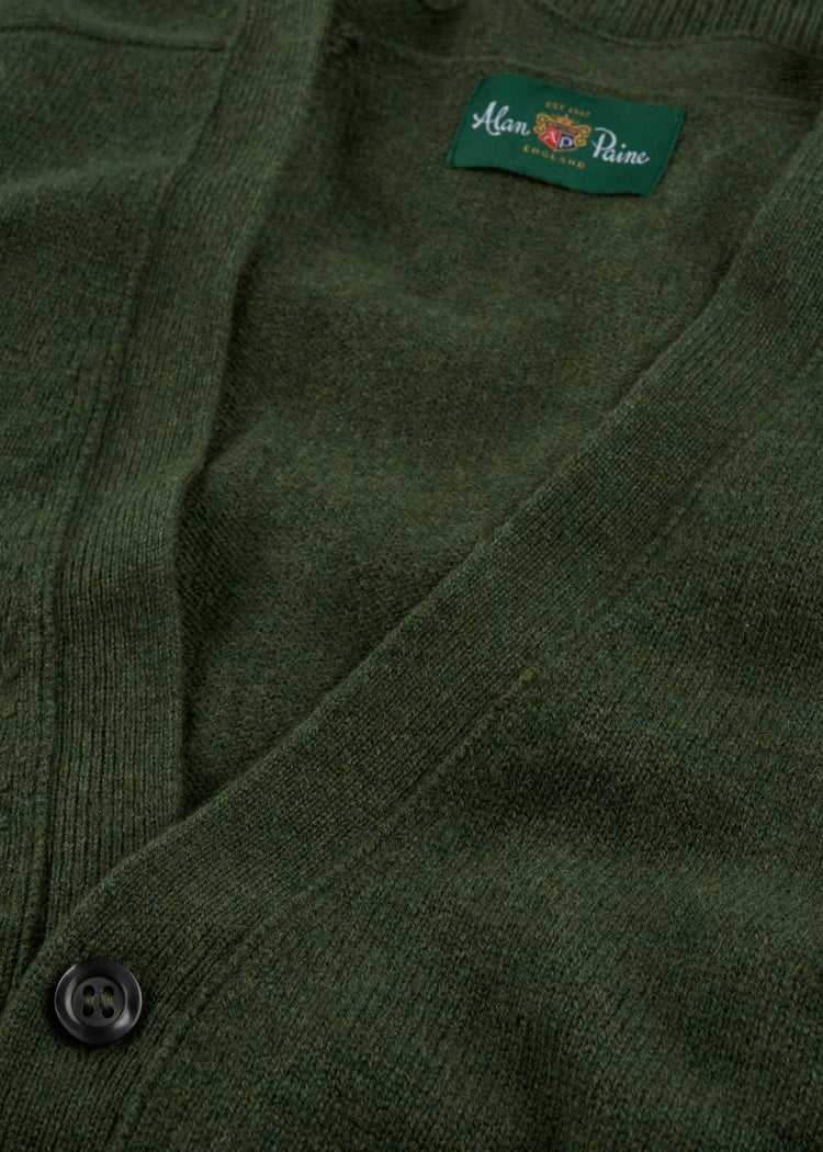 Cornwall Saddle Shoulder Vee Cardigan - Rosemary