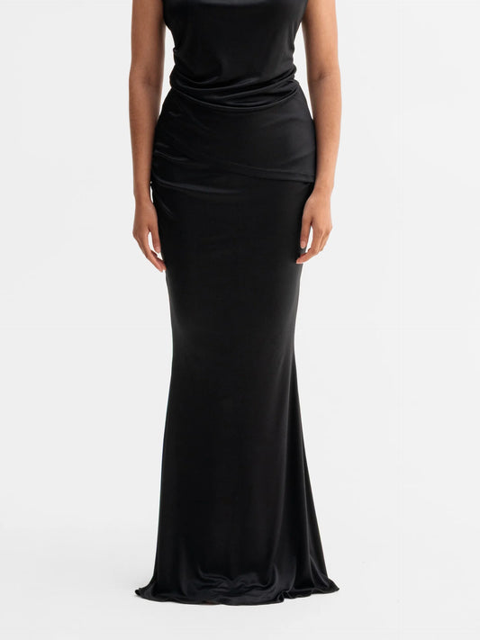 Myra jersey skirt - black