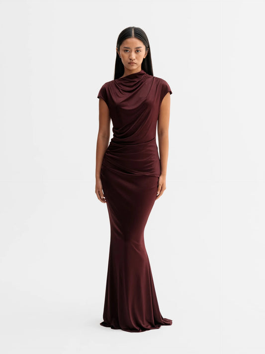 Myra jersey skirt - burgundy
