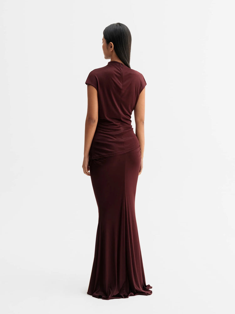 Myra jersey skirt - burgundy