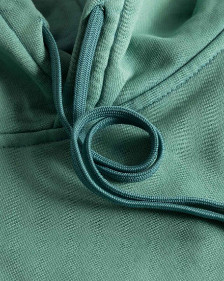 Nikben hoodie grön bomull herrtröja med dragsko