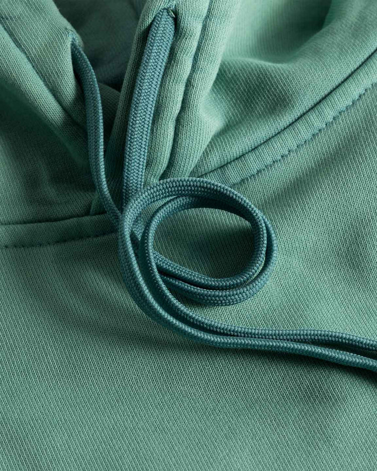 Nikben hoodie grön bomull herrtröja med dragsko