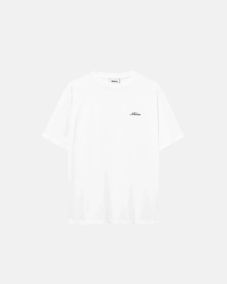 Nikben vit t-shirt herr med svart logo