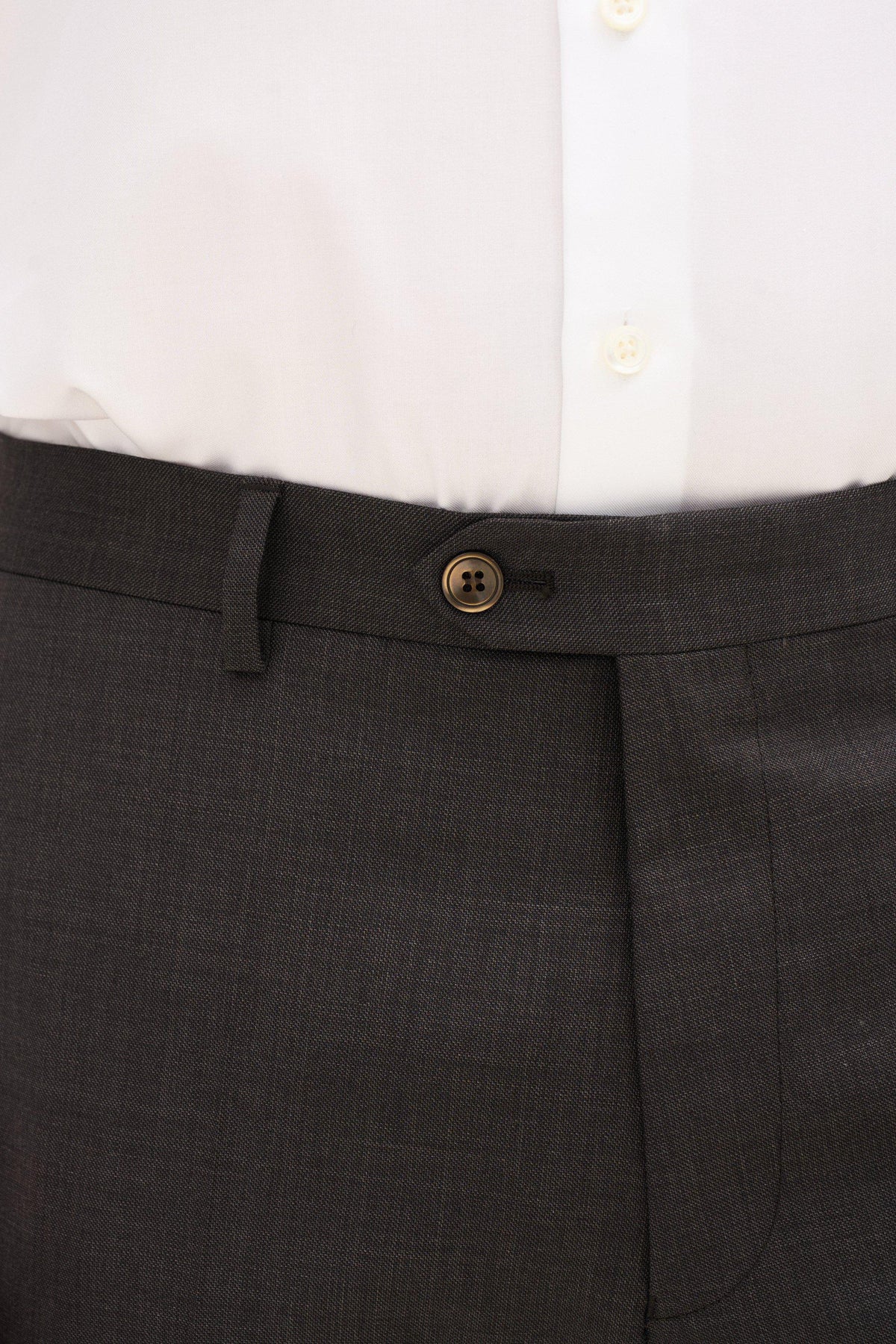 Dandy Regular Fit Byxor Microstructure - Brun – detalj