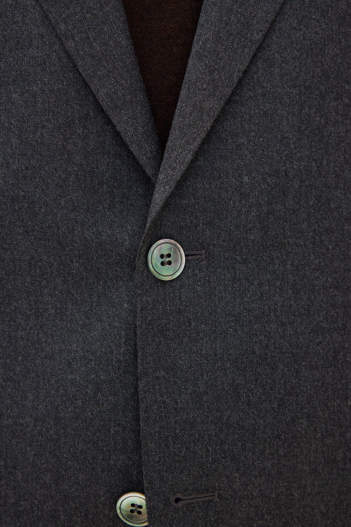 Fogerty Regular Fit Flanellkavaj - Mörkgrå – detalj