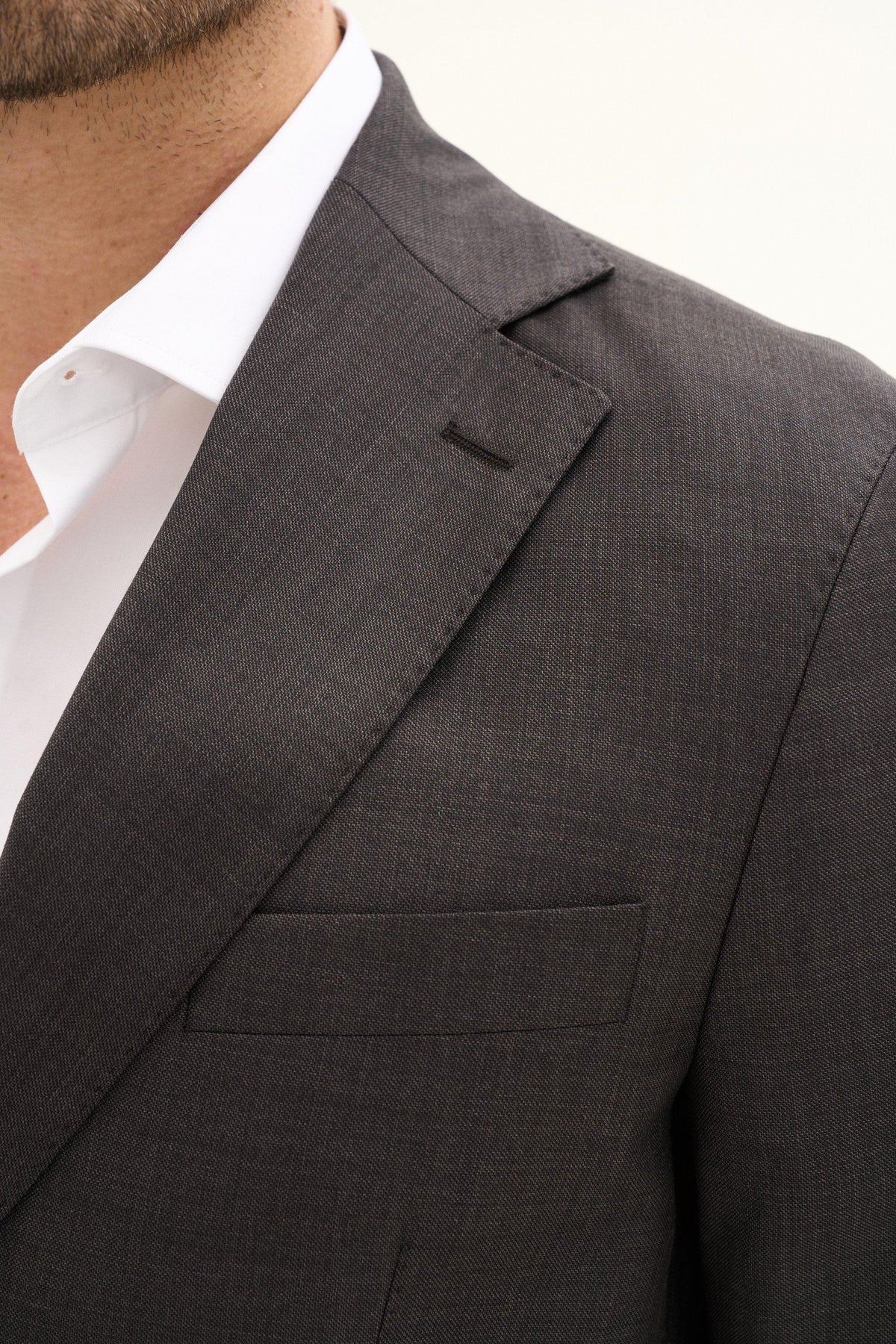 Fogerty Regular Fit Kavaj Microstructure - Brun – detalj