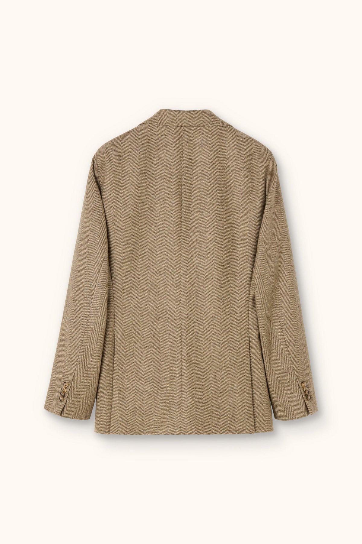 Fogerty Patch Regular Fit Fiskbensvävd Tweedkavaj - Beige – produktbild baksida